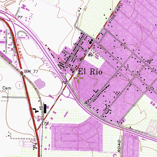 Topographic Map of Roger Jones Community Center, CA