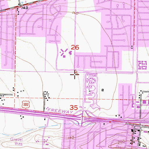 Topographic Map of Camarillo City Hall, CA
