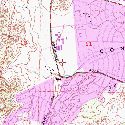 Topographic Map of Borchard Community Park, CA