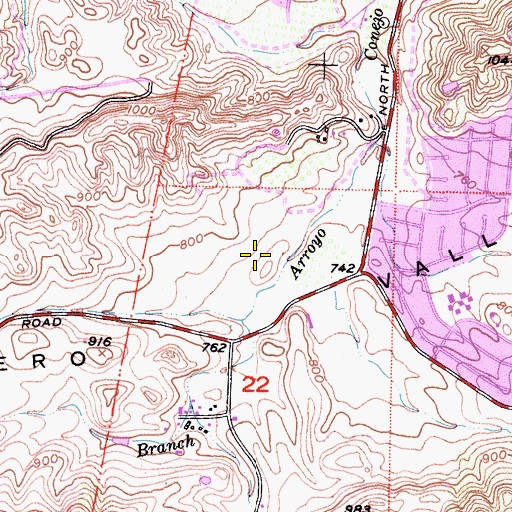 Topographic Map of Hickory Park, CA