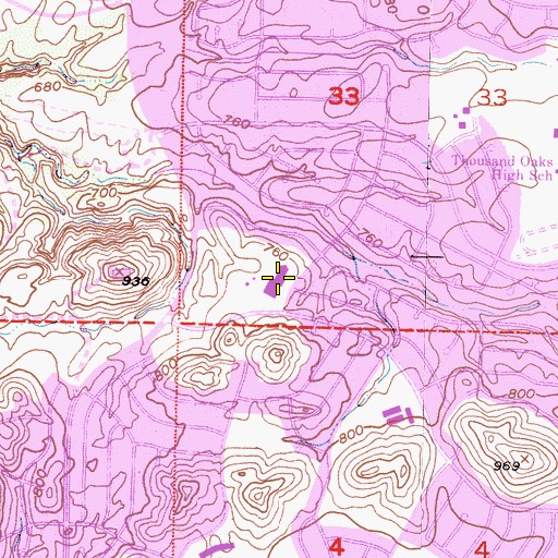 Topographic Map of Los Robles Regional Medical Center Medical Staff Library, CA