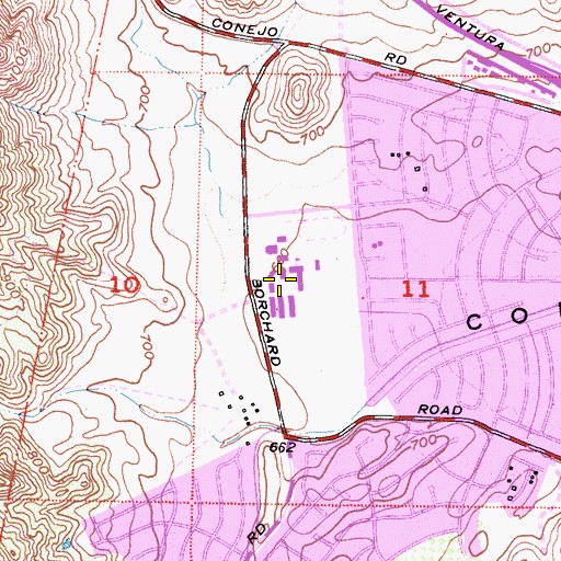 Topographic Map of Newbury Park High School, CA