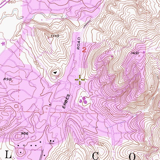 Topographic Map of First Baptist Church, CA