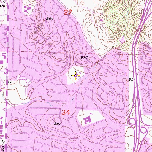 Topographic Map of Ladera Elementary School, CA