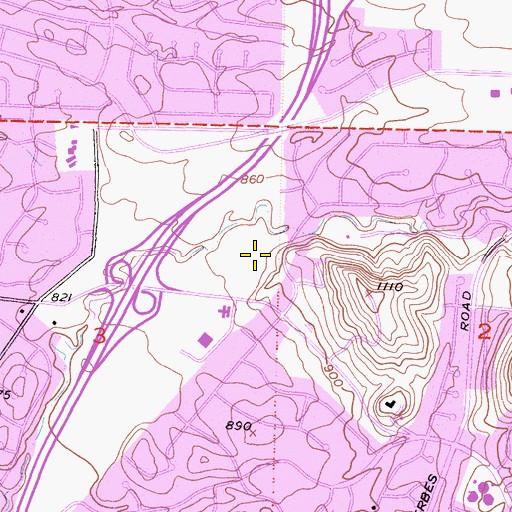 Topographic Map of Thousand Oaks Library, CA