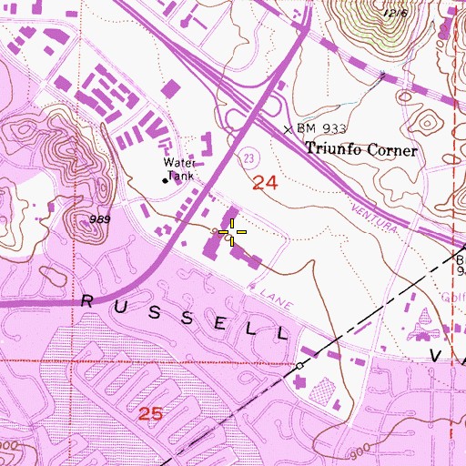 Topographic Map of Westlake Plaza Shopping Center, CA