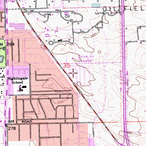 Topographic Map of Del Cielo Mobile Estates, CA