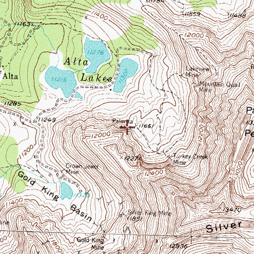 Topographic Map of Palmyra Mine, CO