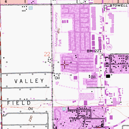 Topographic Map of La Maria Mobile Home Park, CA
