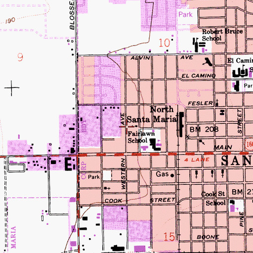 Topographic Map of Christ United Methodist Church, CA