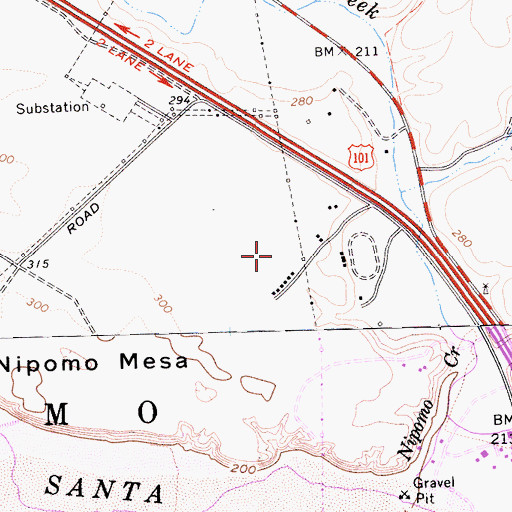 Topographic Map of Santa Maria Speedway, CA