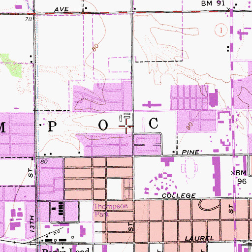 Topographic Map of First Apostolic Church, CA