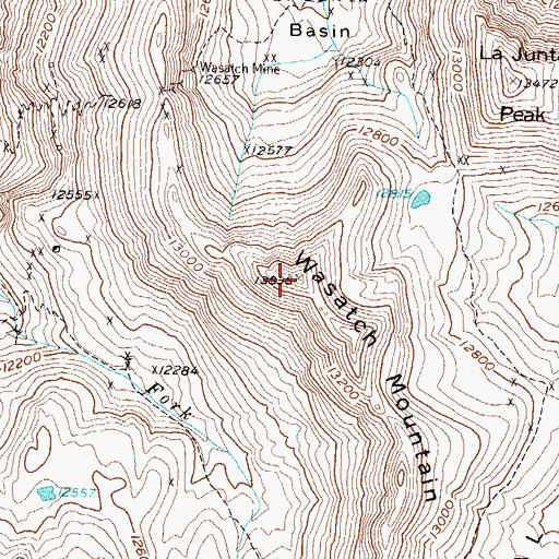 Topographic Map of Wasatch Mountain, CO