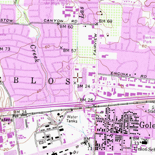 Topographic Map of Magnolia Shopping Center, CA
