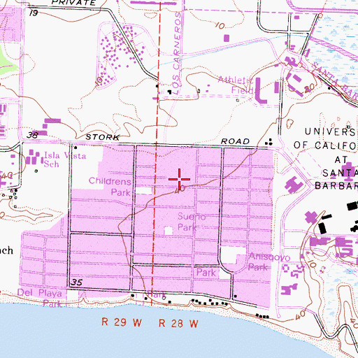 Topographic Map of Unitarian Universalist Live Oak Congregation, CA