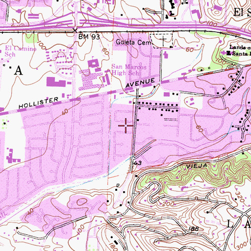 Topographic Map of Grace Baptist Church, CA