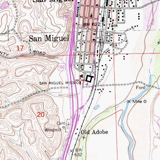 Topographic Map of Las Pozas, CA