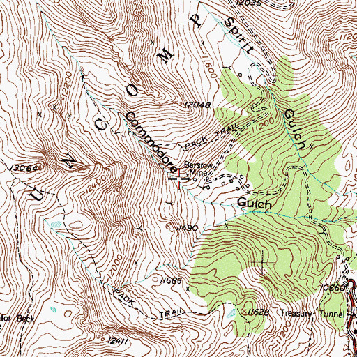 Topographic Map of Barstow Mine, CO