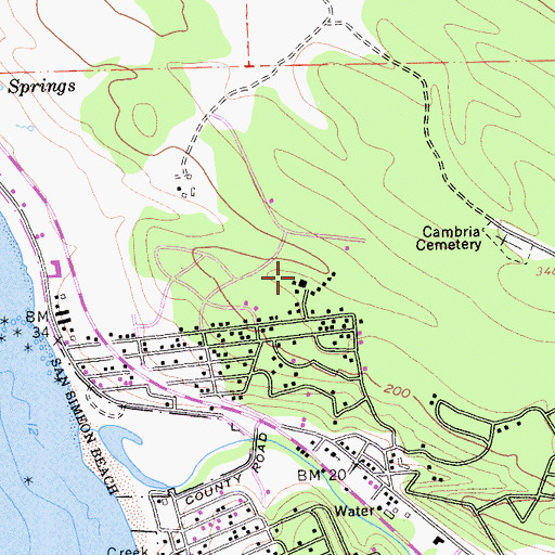 Topographic Map of Camp Yeager, CA