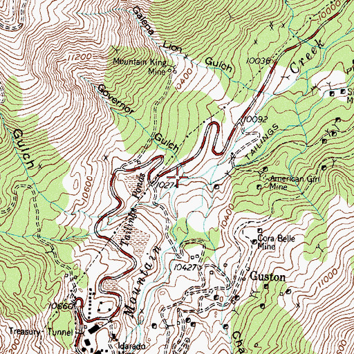 Topographic Map of Governor Gulch, CO