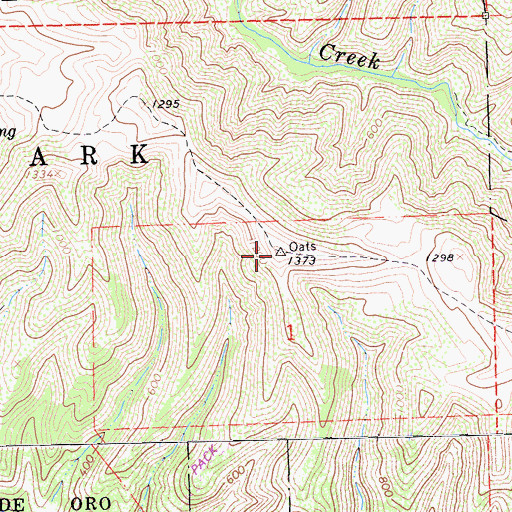 Topographic Map of Oats Peak, CA