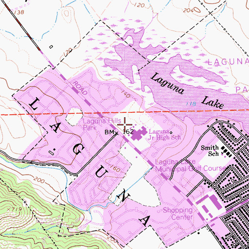 Topographic Map of Laguna Middle School, CA
