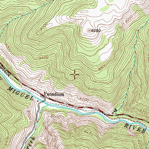 Topographic Map of Diamond Creek, CO