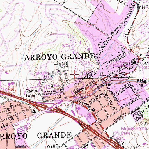 Topographic Map of Hoosgow Park, CA