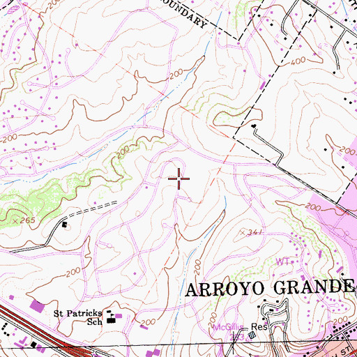 Topographic Map of Rancho Grande Park, CA