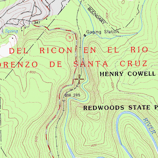 Topographic Map of Garden of Eden, CA