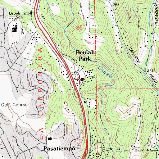 Topographic Map of Beulah Park Conference Grounds (historical), CA