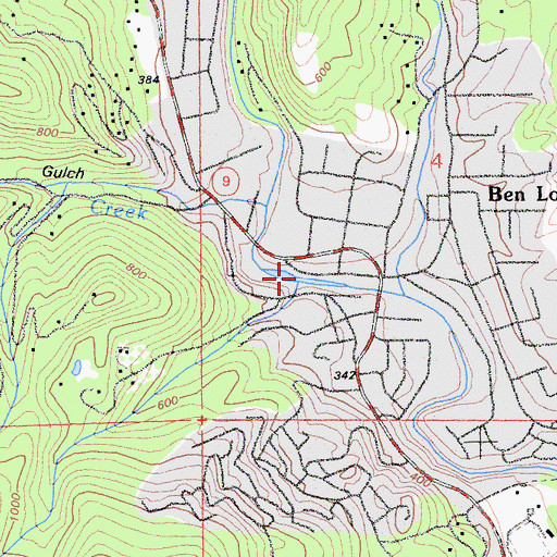 Topographic Map of Ben Lomond County Park, CA
