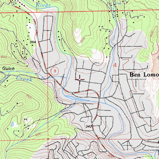 Topographic Map of Ben Lomond School (historical), CA