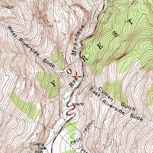 Topographic Map of Curran Gulch, CO