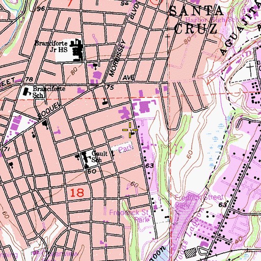 Topographic Map of Star of the Sea Church, CA