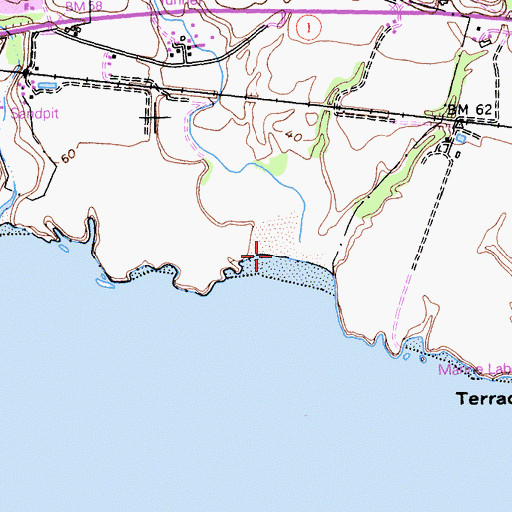 Topographic Map of Wilder Beach, CA