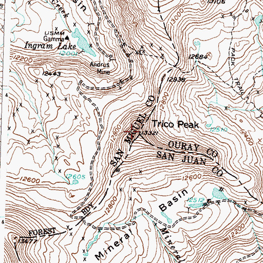 Topographic Map of Trico Peak, CO