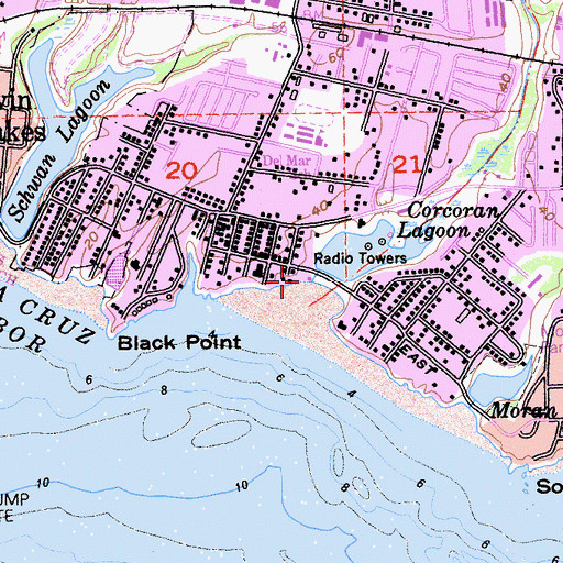 Topographic Map of Twentyfirst Avenue County Park, CA