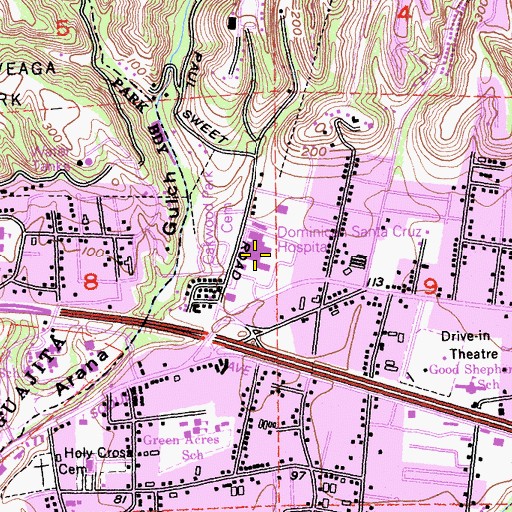 Topographic Map of Dominican Hospital - Santa Cruz / Soquel, CA