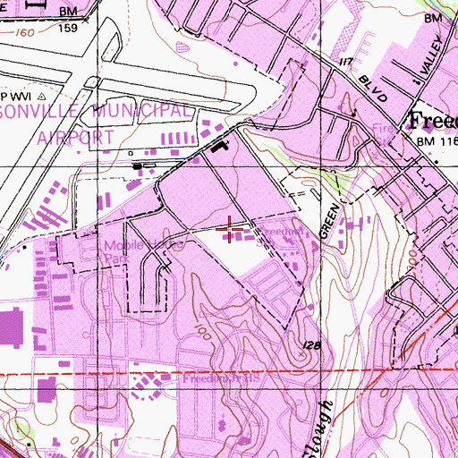 Topographic Map of Freedom Branch Santa Cruz City-County Library, CA