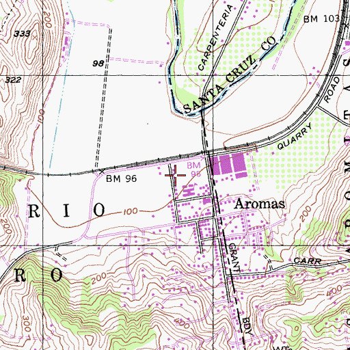 Topographic Map of Aromas Community Park, CA