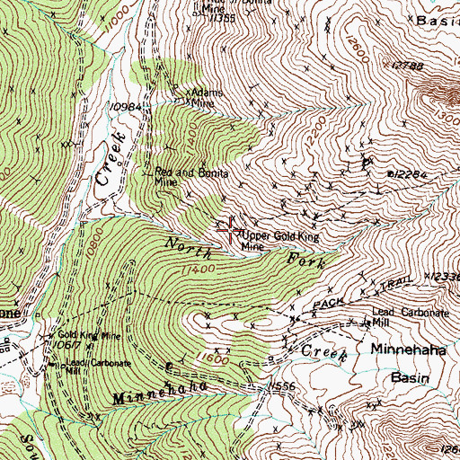 Topographic Map of Upper Gold King Mine, CO
