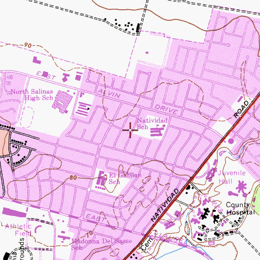 Topographic Map of Natividad Park, CA