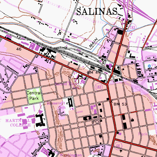 Topographic Map of Sacred Heart Roman Catholic Church, CA