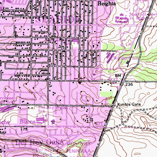 Topographic Map of Farallones Park, CA