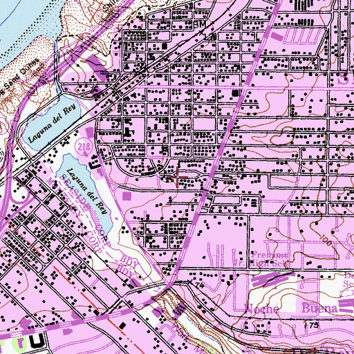Topographic Map of Trinity Park, CA