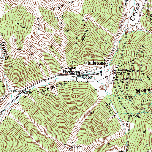 Topographic Map of South Fork Cement Creek, CO