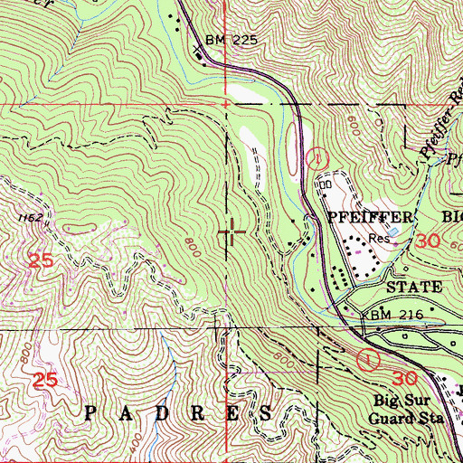 Topographic Map of Buzzards Roost Trail, CA