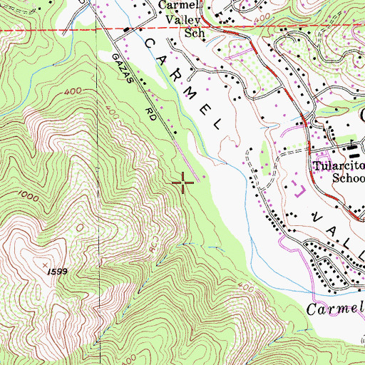Topographic Map of Carmel Valley Trail and Saddle Club, CA