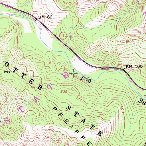 Topographic Map of Twin Cottonwoods Trail, CA